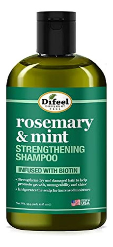 Difeel Rosemary Mint Strengthening Shampoo With Biotin 12 Oz