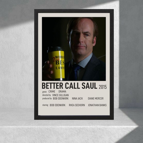 Cuadro Decorativo Series - Better Call Saul 01 - A3 30x40 Cm Blanco Negro