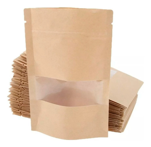 Saco Ziplock Hermetico Visor Stand Up Pouch 9x14 50un