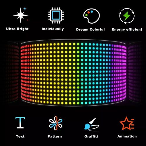 Panel Led De Letrero Digital Bluetooth Rgb Colorido