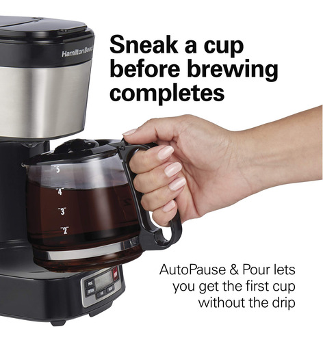 Cafetera Compacta De Goteo Hamilton Beach Para 5 Tazas Con P