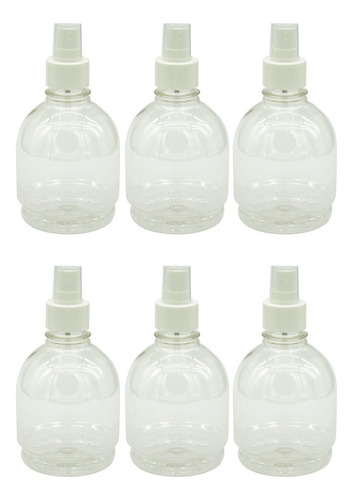 Pack 6 Botellas Garrafita Plastica Spray Blanco 300ml