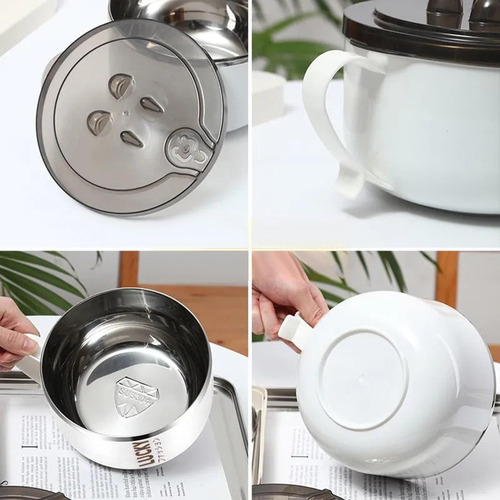 Tazón De Ramen Con Tapa, Taza De Fideos Instantáneos,