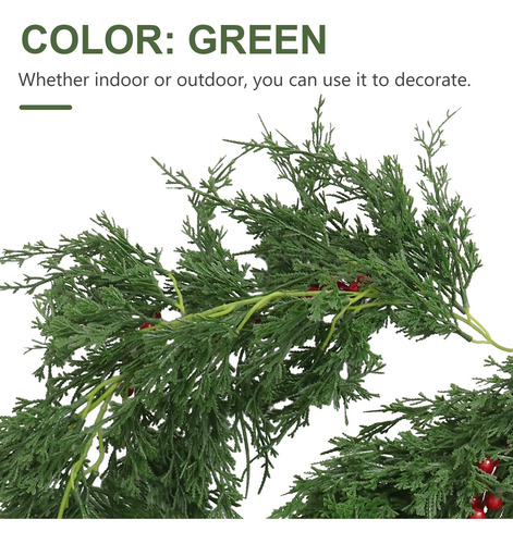 Ay 1pcs Bastón De Navidad Con Guirnalda Verde