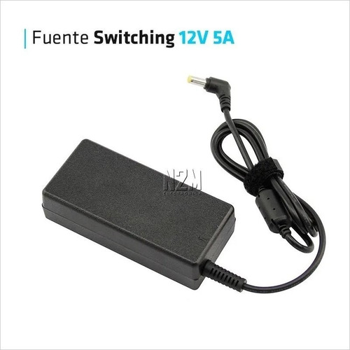 Imagen 3 de 10 de Fuente 12v 5a Plastica Transformador Switching Tira Led Cctv Pack 5