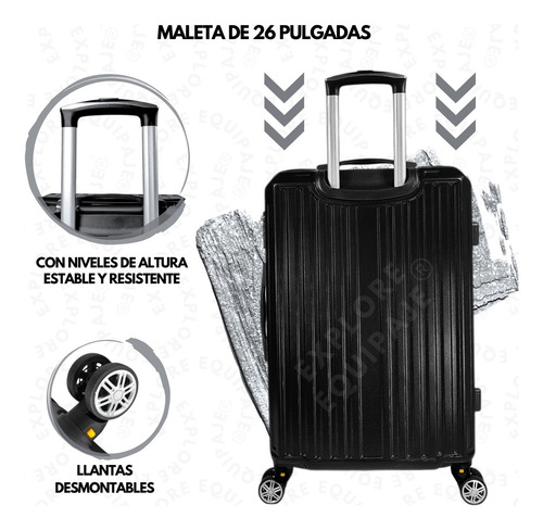 Maleta 26 Pulgadas Ligera 20 A 23 Kg Doble Llantas Candado