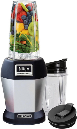 Licuadora Ninja Bl450 Nutri Pro Bullet Profesional 2 Vaso Plástico 2 Tapas Plateado 710ml Y 532ml 110v