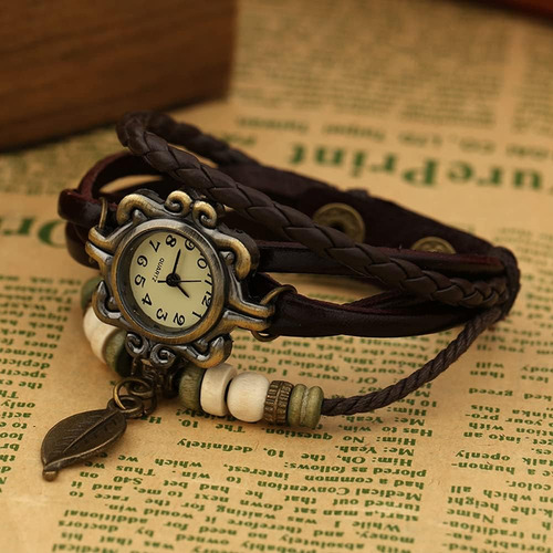 Reloj De Pulsera De Cuarzo Analógico Con Pulsera Multicapa V