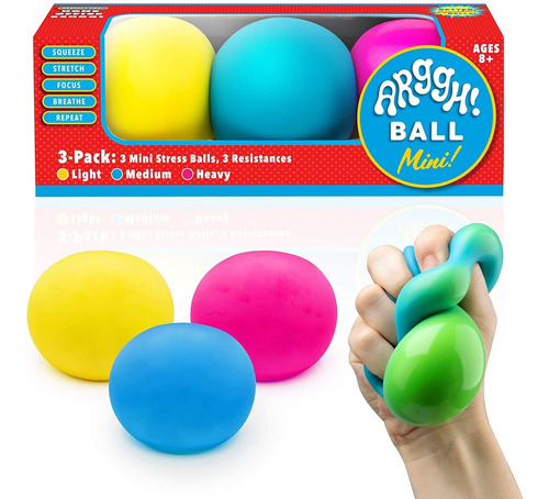 Bolas De Estrés Mini De Arggh Para Adultos Y Niños 3p...