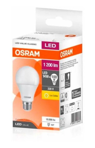 Pack X 36 Unid. Lampara  Led Calid 14 Wt Osram Lamparas