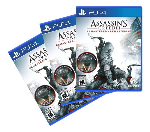 Combo Com 3 Assassins Creed Iii Remastered Ps4 Midia Fisica