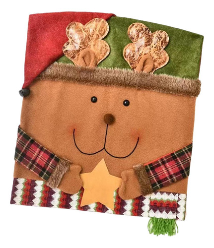 Funda Trasera Para Silla Navideña, Decoración Reno