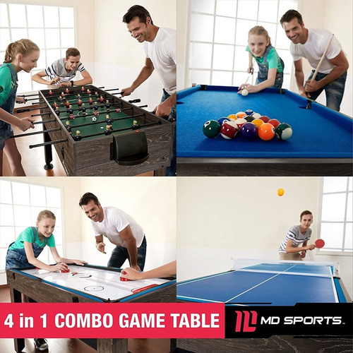 Mesa De Juegos 4 En 1 Md Sports 54in Color Marrón
