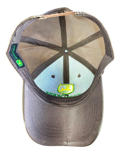 Gorra Estilo John Deere Trucker Marrón Malla Jd149 Marrón Único Lisa