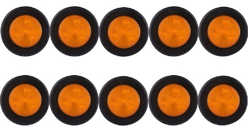 10 Pcs Luces Led Redondas De 2 Pulgadas Ámbar For Remolque