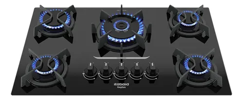 Cooktop 5 Bocas Mesa de Vidro E Tripla Chama Itaplus Preto - foto 1