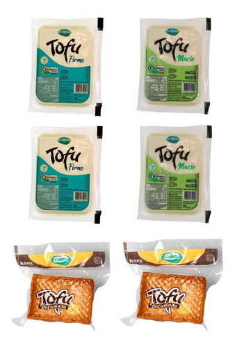 Imagem 1 de 1 de Kit Tofu Ogânico E Tofu Defumado Org Ecobras - 6 Unidades