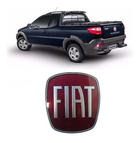 Imagem 3 de 3 de Emblema Maçaneta Tampa Traseira Strada Original Novo C/ Fita