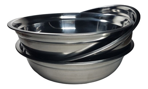 Pack 3 Bowls Fuentes Acero Inoxidable 27cm Reposteria Cocina