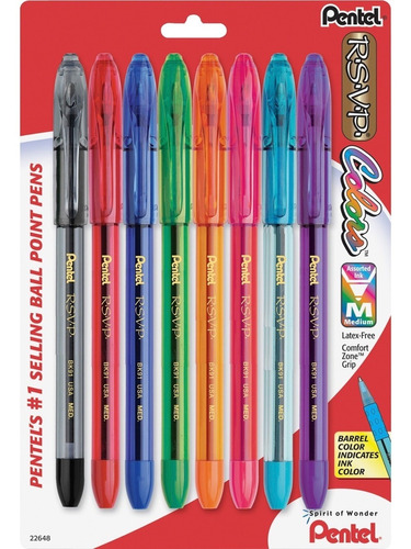 8 + 4 De Regalo Bolígrafos Pentel Rsvp Plumas Punto Fino 07