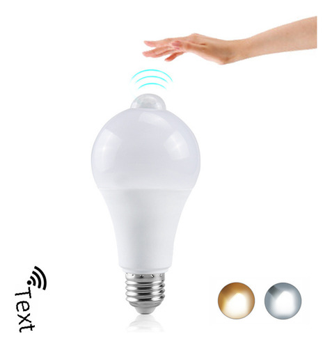 . . Bombillo Led B22 15w Sensor Movimiento 5700k Blanco Frío