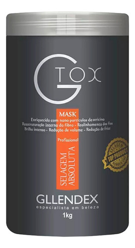 Gllendex G Tox Selagem Absoluta Mascara Reparadora Pelo 1kg