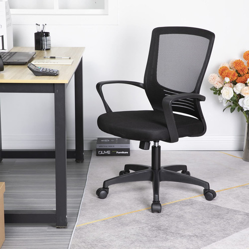Silla De Escritorio De Malla Para Computadora Con Brazos De