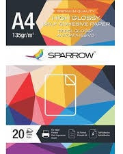 Papel Fotográfico Adhesivo X 20 Hojas A4 Sparrow - Mosca