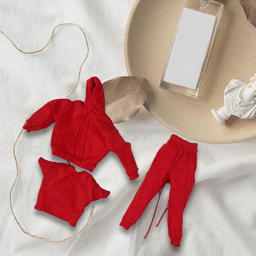 Nuevo Muñeca Escala 1/12, Ropa For Jugar En Casa, Roja