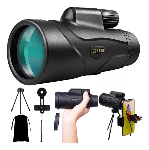 Telescopio monocular de 12 x 50 para teléfono inteligente, telescopio  profesional portátil monocular para fotografía con trípode y soporte para