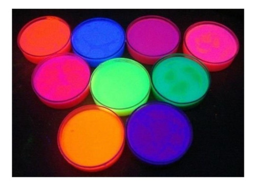 Set Pinturas Temperas Neón Fosforescentes 6 Colores 15ml