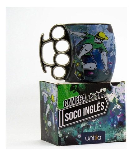 Caneca Soco Inglês Skate 350ml Unika Presente