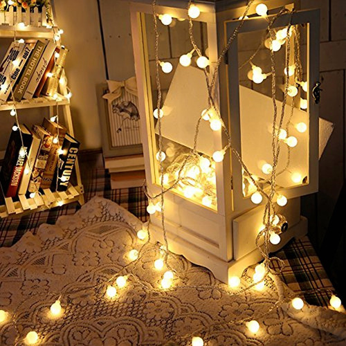 Luces Bolitas 28 Led Guirnalda Calidas 5mt Con Enchufe A 220