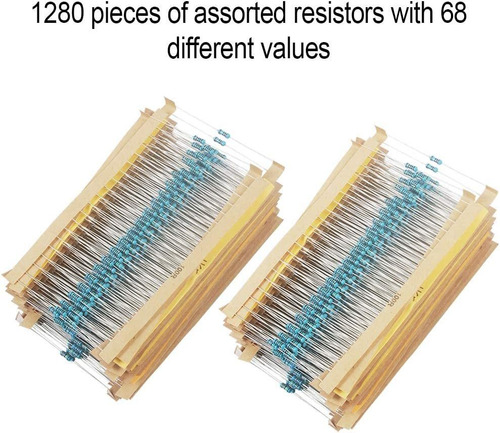 Kit De Resistencias De 1280 Piezas De 64 Valores, Resiste...