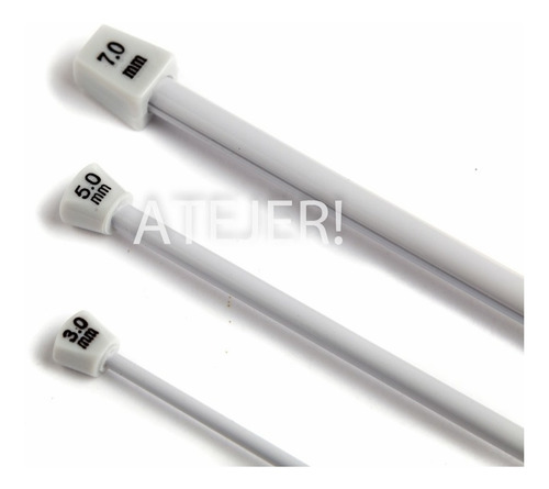 Imagen 5 de 6 de Kit De 12 Agujas Tricot De Aluminio N° 3 Al 14 Surtido