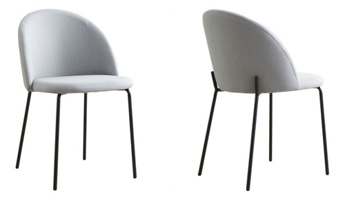 Silla De Comedor Moon Makom Estructura De Caño Reforzado Y Asiento Tapizada Lino Tapicero Antimanchas X2 Unidades