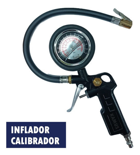 Inflador Y Calibrador De Aire 220 Psi Inflado D Llantas Rudo