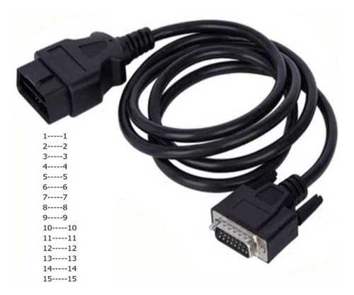 Para Obd2 16-pin Macho Db15 Macho Cable De Extensión De