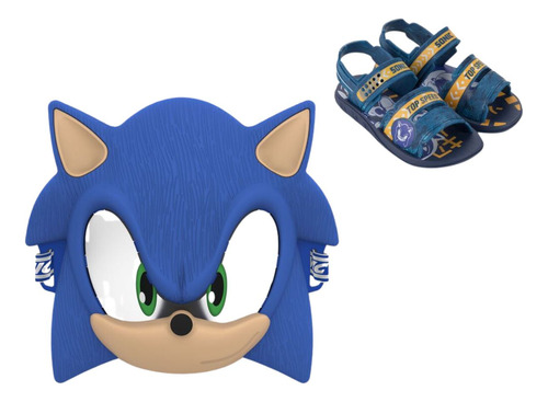 Sandália Infantil Menino Sonic Com A Mascara Grendene 22951