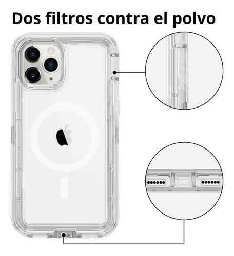 Funda Para Iphone Con Magsafe 360 Uso Rudo 3 En 1 Protector Lila Iphone 16e