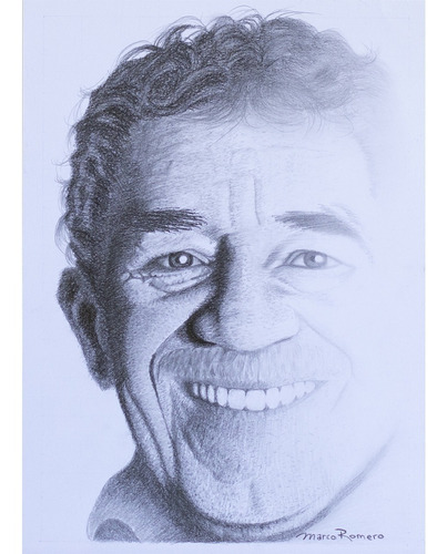 Dibujo De Retrato A Lápiz De García Márquez - Chico