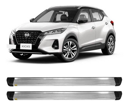 Estribos Nissan Kicks Planos En Aluminio Pulido