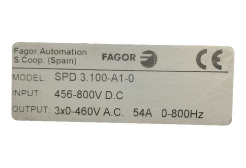 Fagor Automation Servo Drive Spd 3.100-a1-0 (Usado)