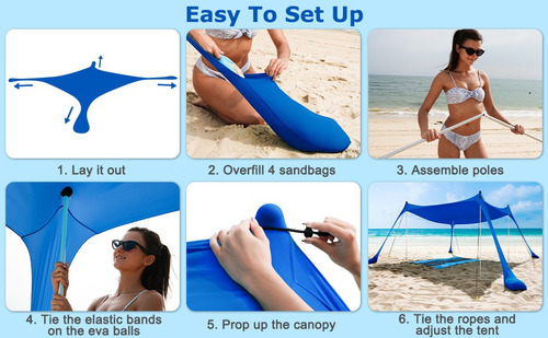 Carpa De Playa Portátil De Licra Para Acampar Al Aire Libre