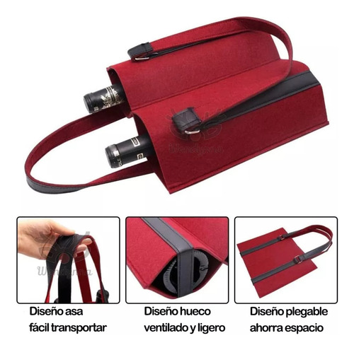 2 en 1 Bolsa Mano Vino Tinto Segur Porta Botella Estuche Set