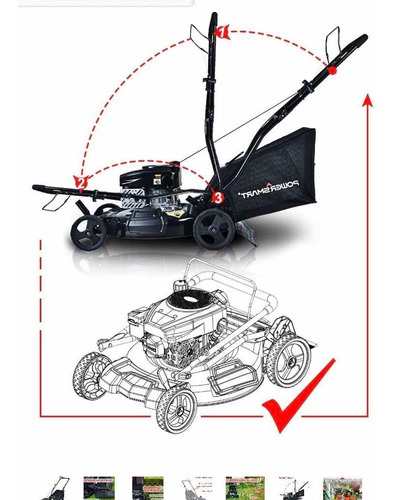 Imagen 6 de 7 de Máquina Cortadora De Grama 170cc Gasolina Powersmart