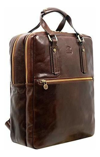 Morral Casual - Mochila De Cuero Full Grain Carry On Busine