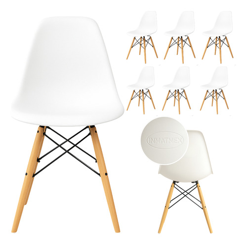 Set 6 Sillas Eames Minimalista Para Jardin Salas Comedor