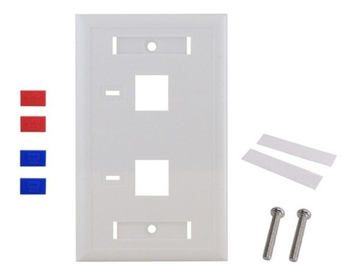 Faceplate Powest Blanco 2 Puertos Para Caja Sobrepuesta