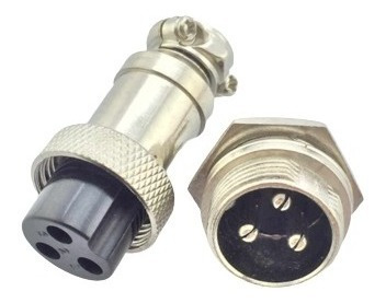 Gx16-3 Juego Conector Circular 3 Pin 16mm M+h Chasis Itytarg